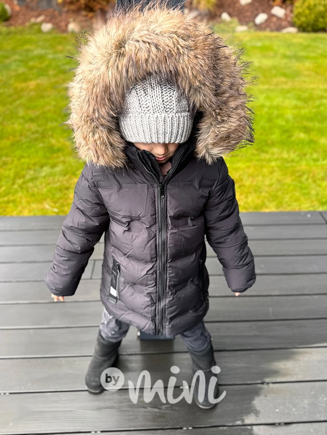 Zimní bunda s kožíškem černá