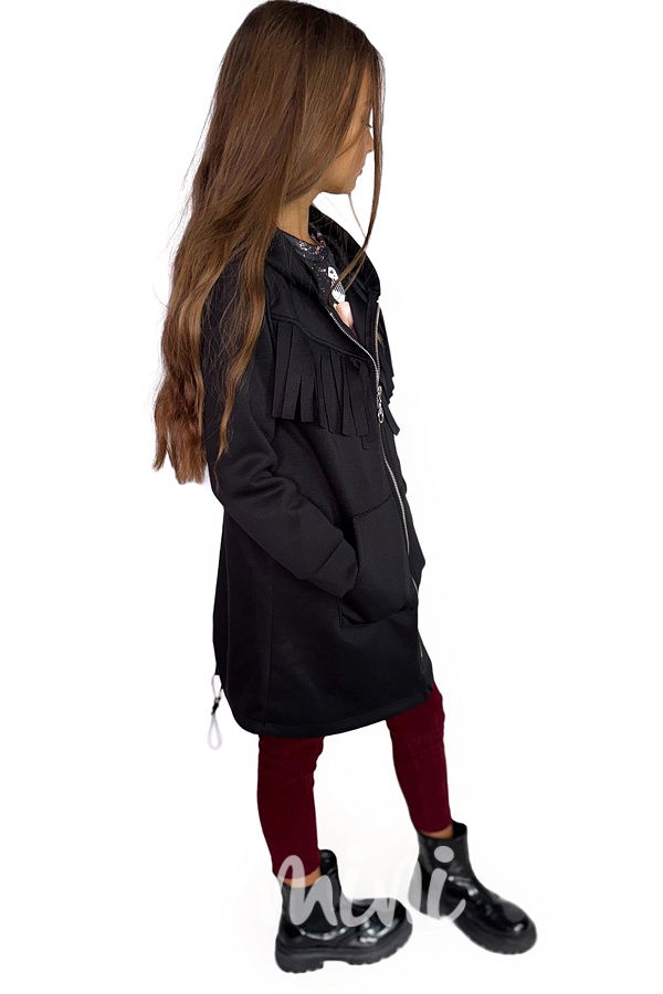 Maxi dlouhá mikina Western černá