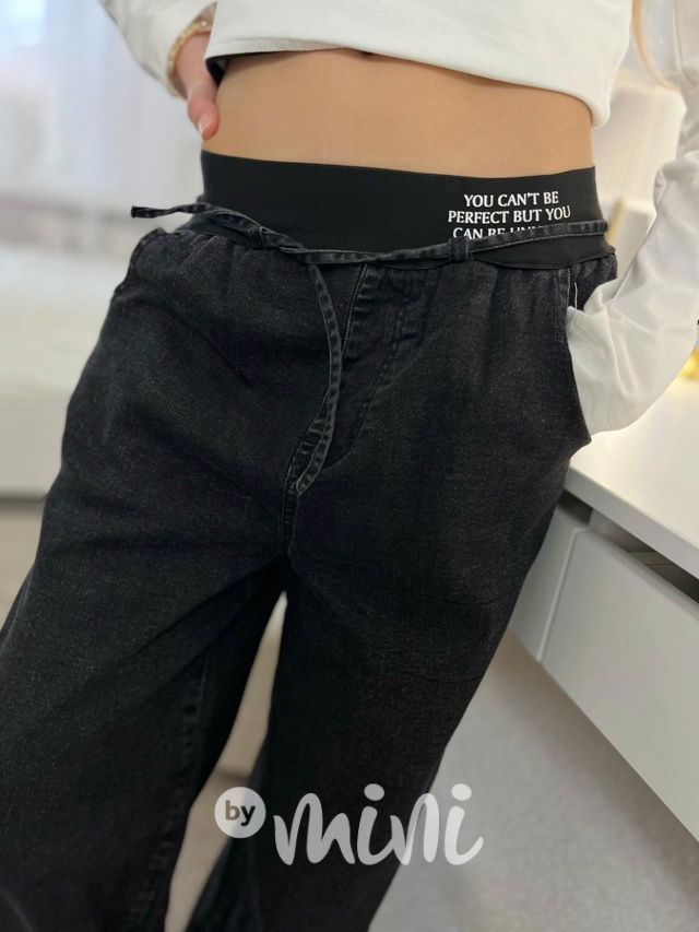 Zateplené volné dark džíny Unique