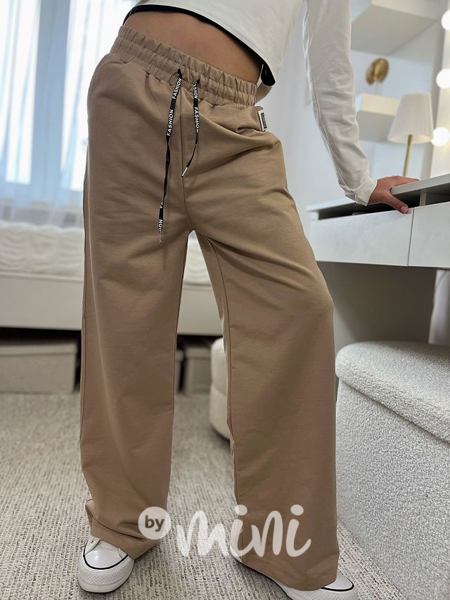 FASHION lounge volné tepláky beige