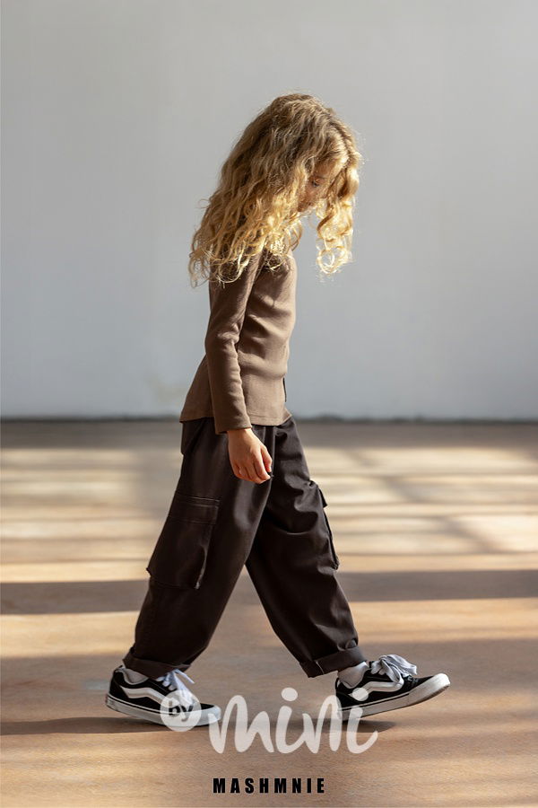 Mash Mnie barrel cargo volné kalhoty hnědé