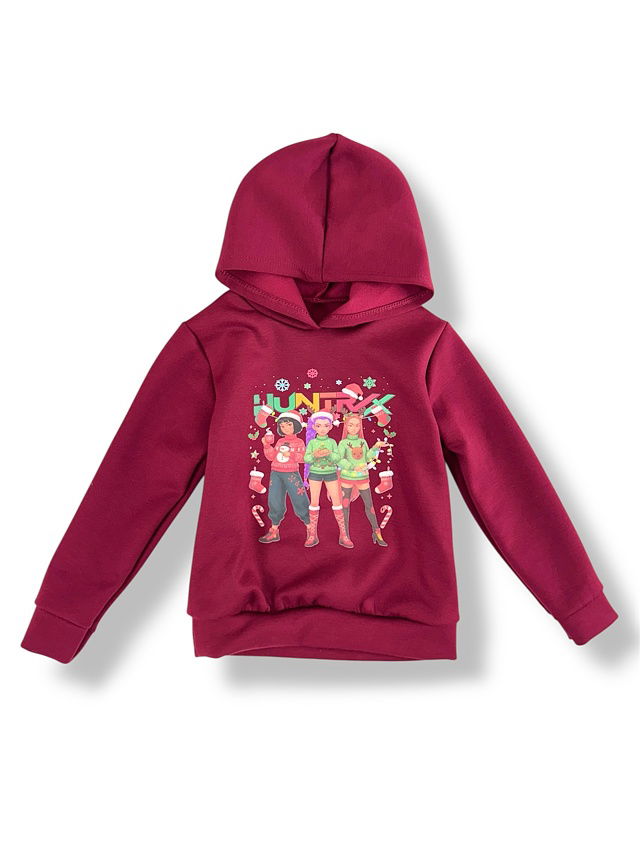 Huntrix zateplená mikina XMAS bordo