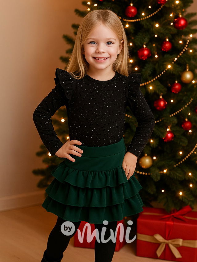 Luxury SHINE blůzka s řasením černá