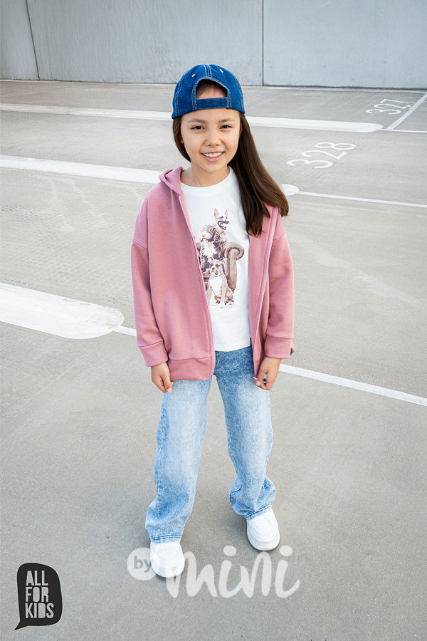 All for kids soft denim volné jeansy HEART