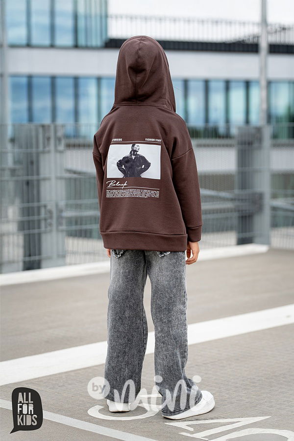 All for kids soft denim volné jeansy HEART dark