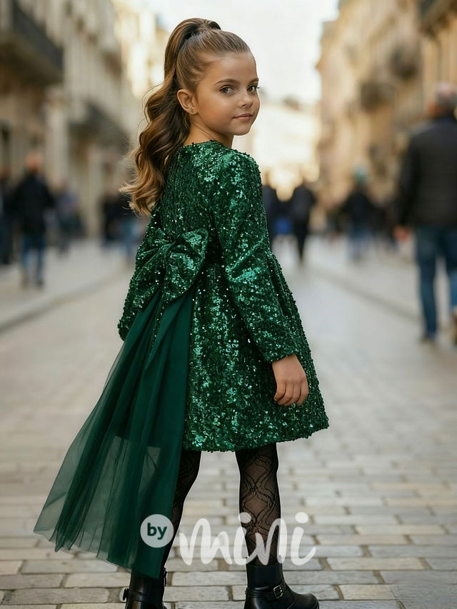 Maxi BOW flitr šaty smaragd