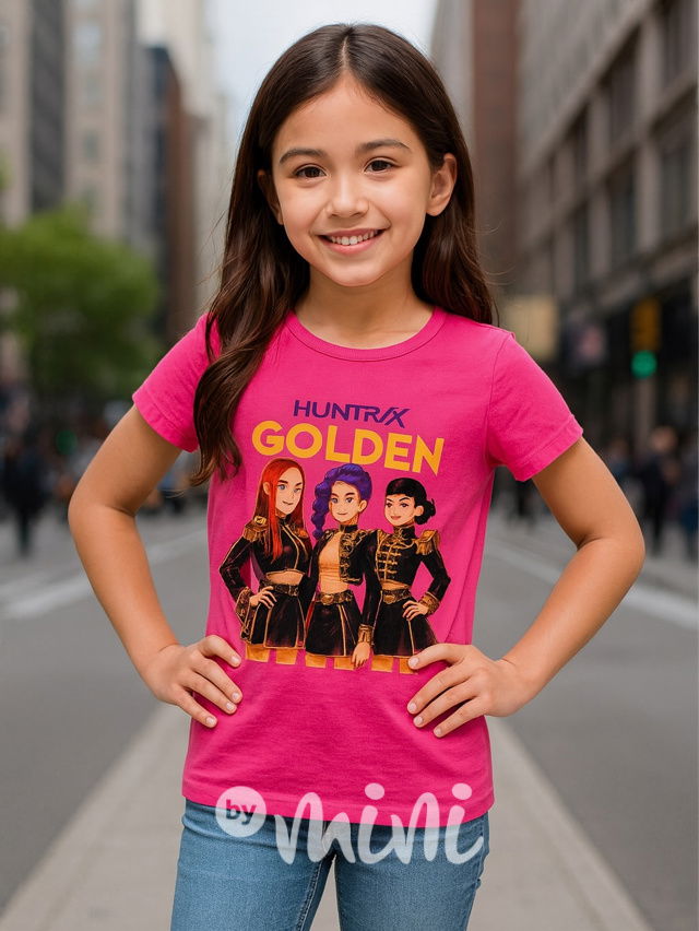 Demon Hunters triko GOLDEN růžové