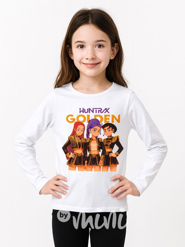 Demon Hunters longsleeve triko GOLDEN bílé