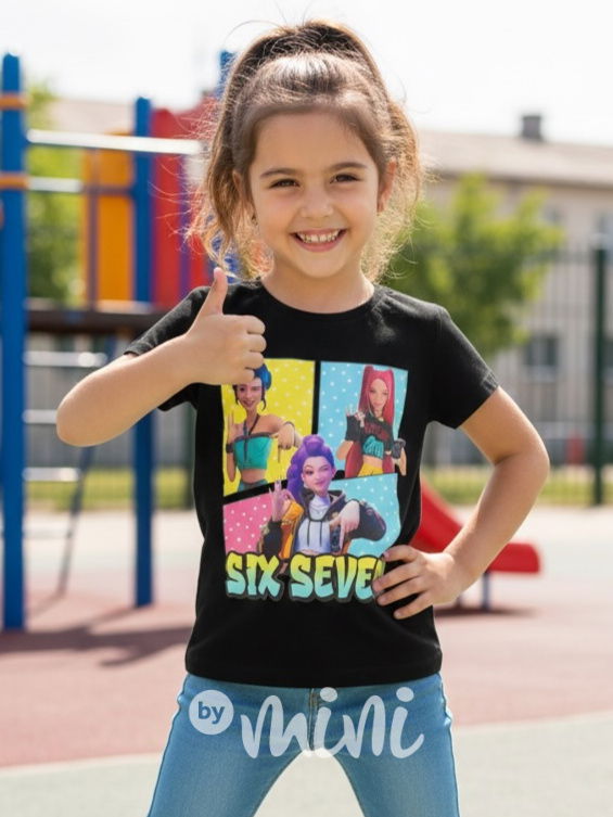 Huntrix & Six Seven triko černé