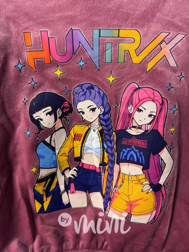 Huntrix soft velur souprava pudder pink