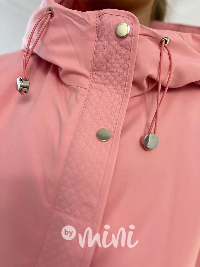 Jarní oversize bunda růžová