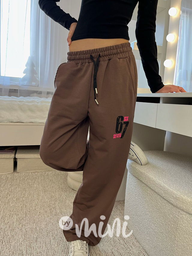 Lounge Six Seven volné tepláky hnědé