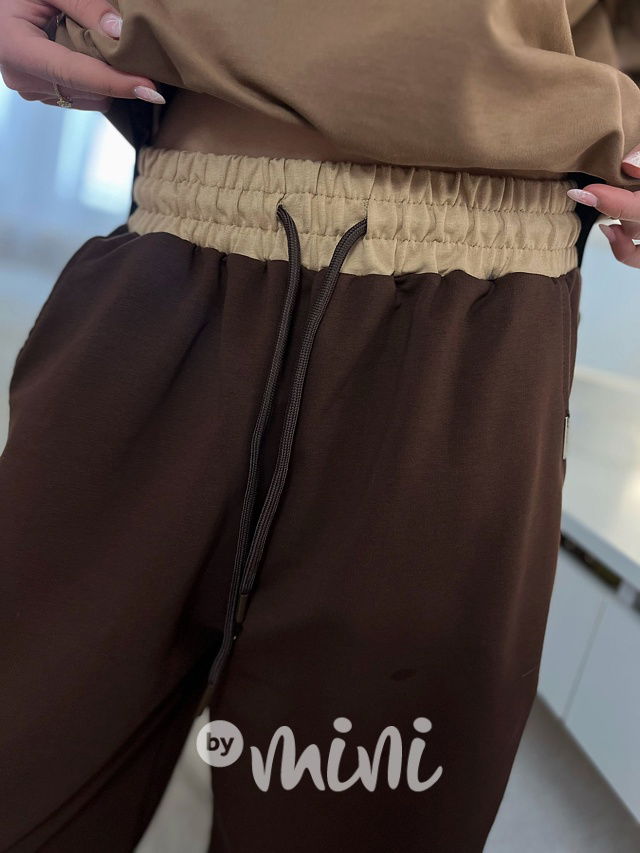 Lounge volné tepláky brown/beige