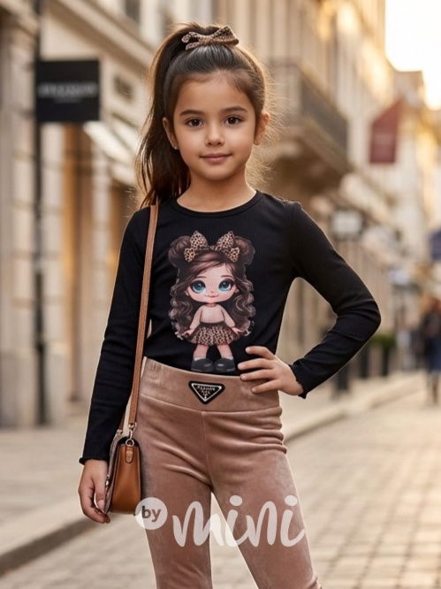 Černá žebrovaná blůzka GIRL