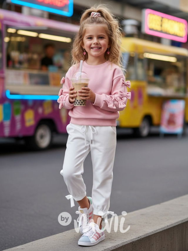 Mašličkové kalhoty bílé