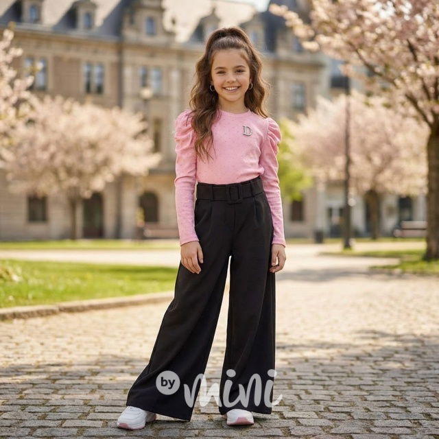 Blůzka posetá kamínky s broží PINK