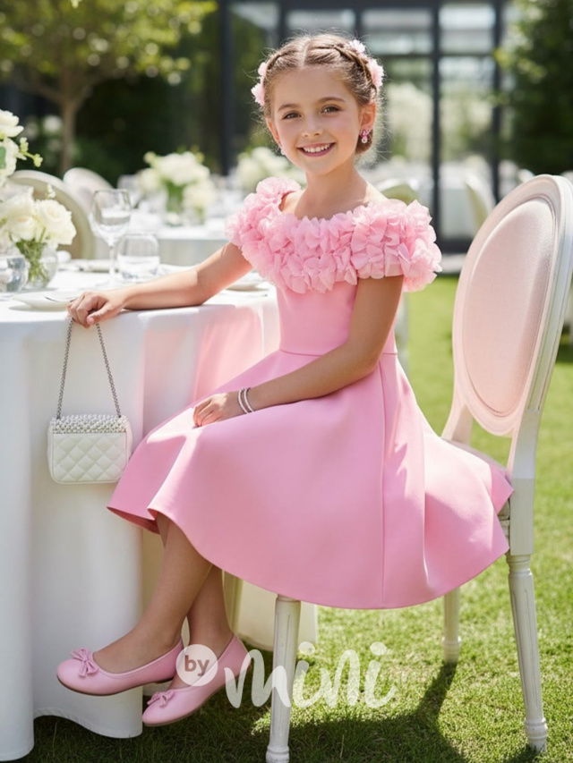 Maxi točivé šaty frill růžové