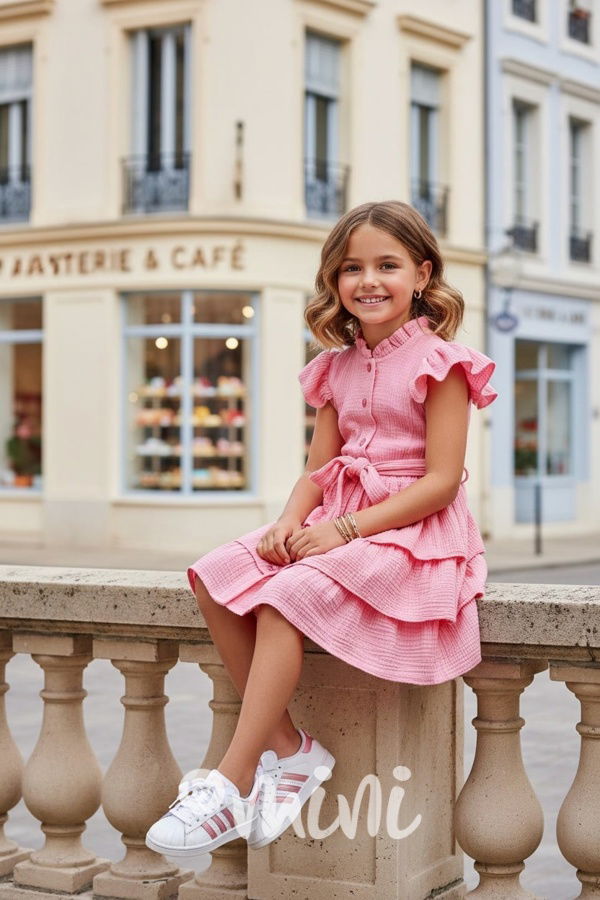 Mušelínové šaty pink