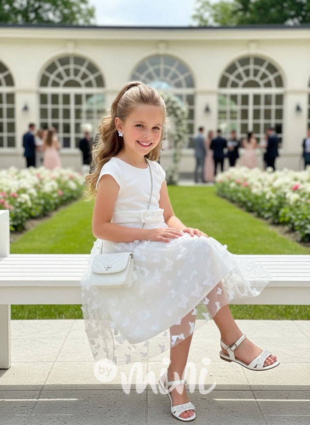 Motýlkové šaty bílé