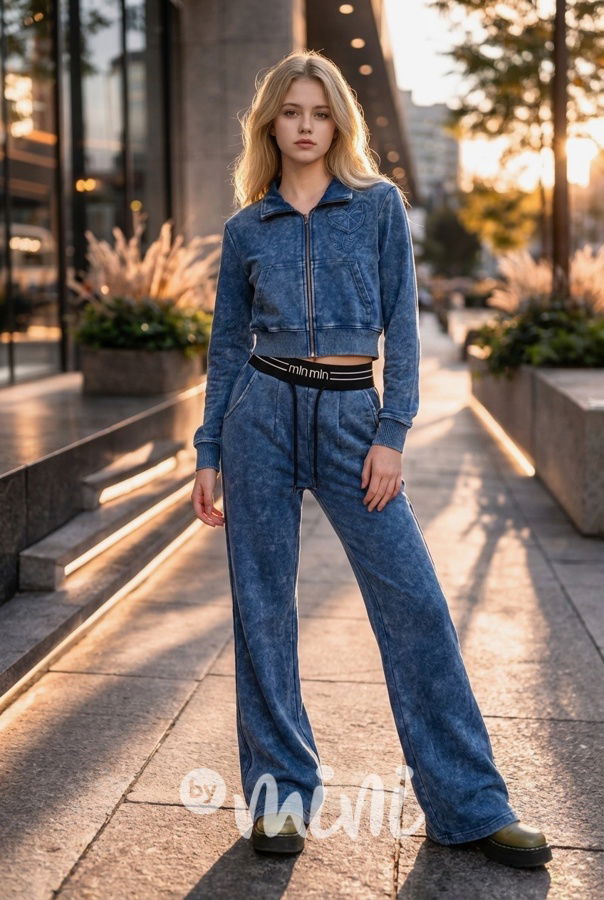 Soft cotton denim teenage souprava