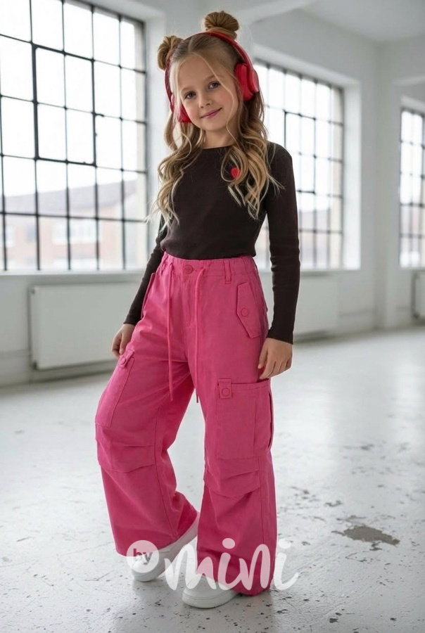 Pink jeans cargo baggy