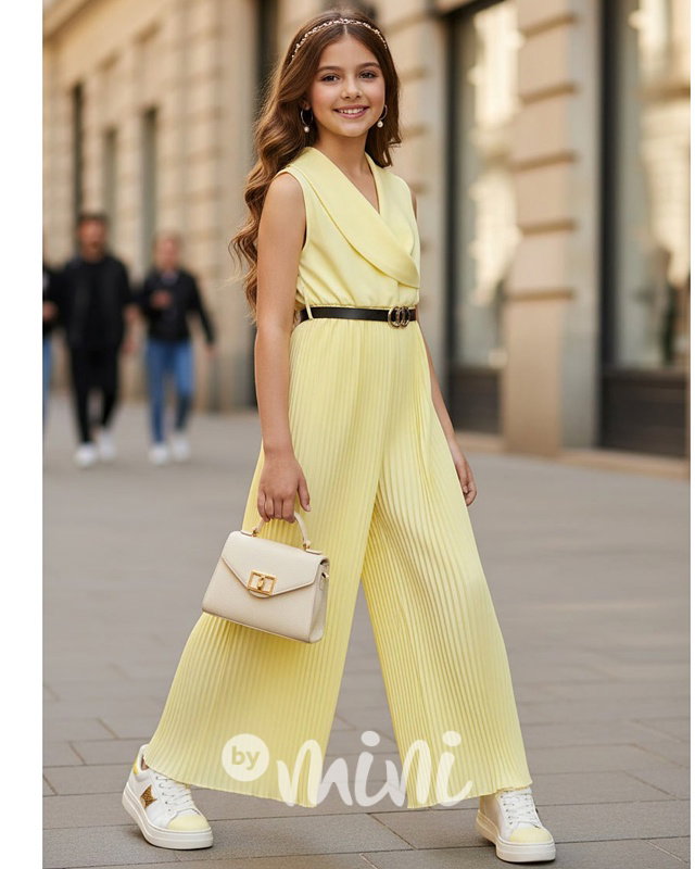 Plisovaný overal s páskem sunshine