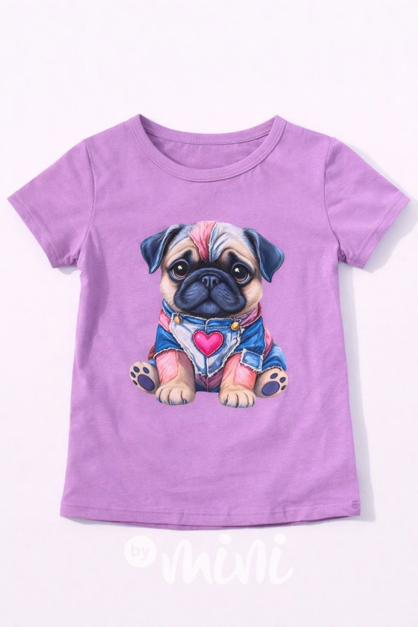 Buldoček triko fialové