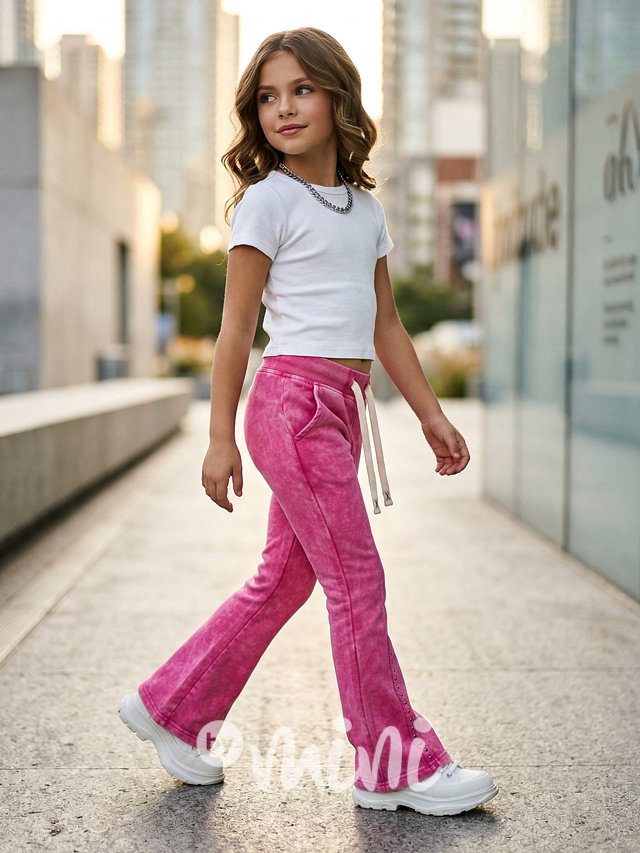 Acid wash pink zvonáče s kamínky