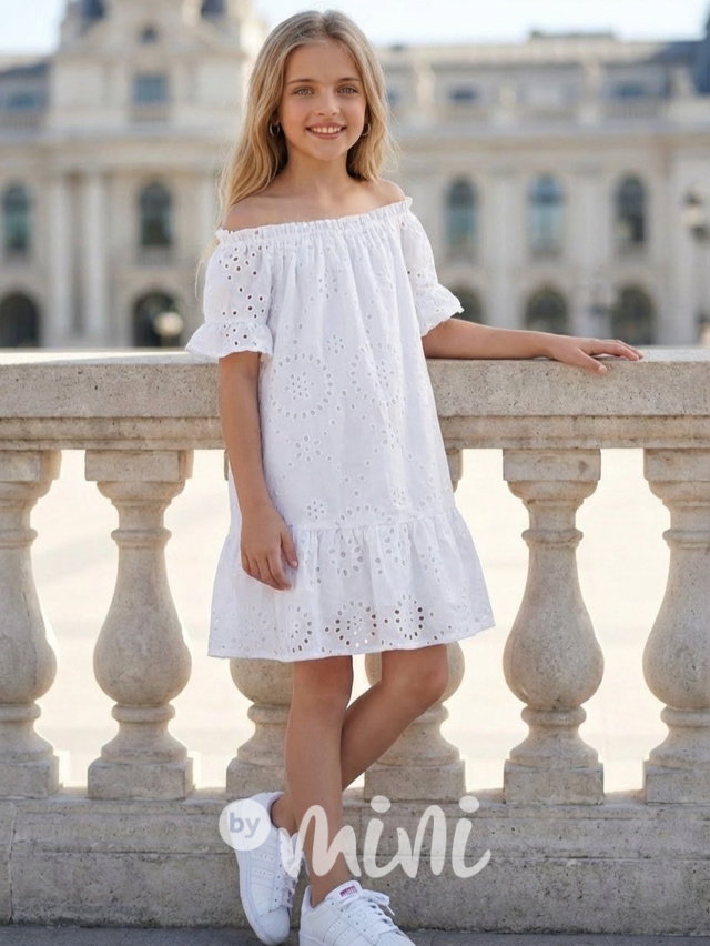 Letní madeira šaty bílé