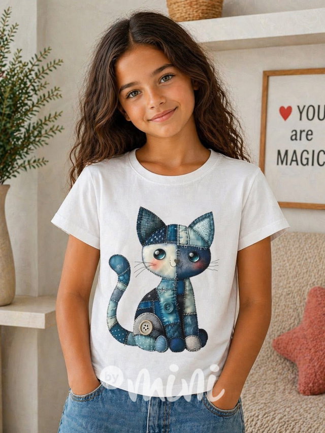 Kočička triko bílé