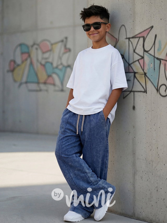 Soft denim baggy tepláky