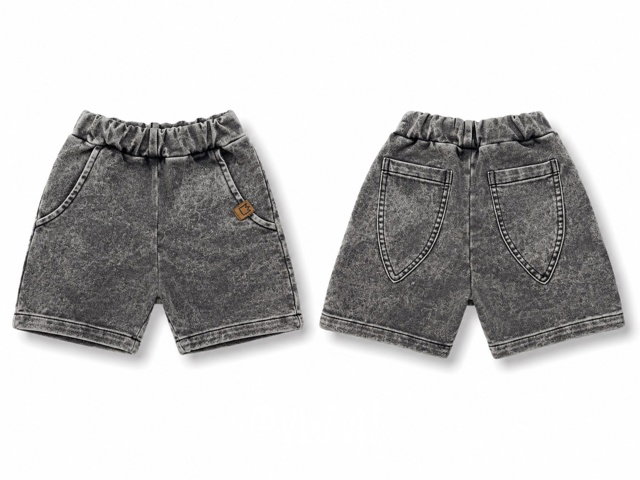 Soft denim shorts ice black
