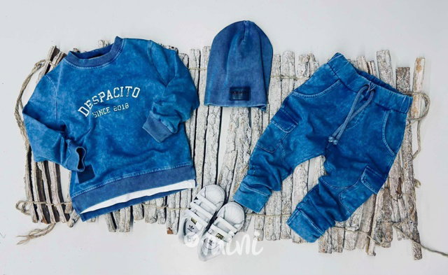 Despacito cargo tepláky acid wash blue