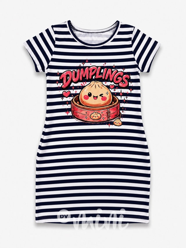 Squishy dumpling tunikové pruhované šaty dark blue
