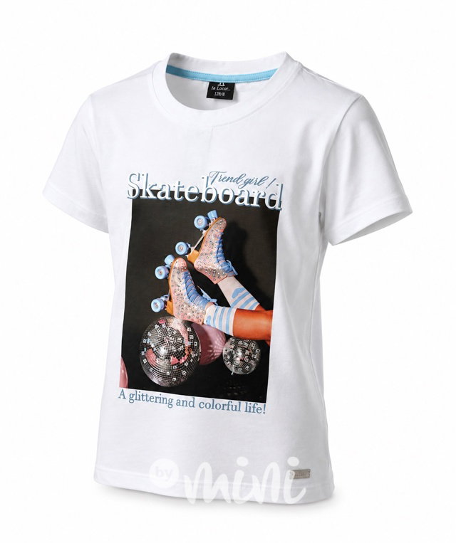Skateboard teenage PREMIUM triko s kamínky bílé