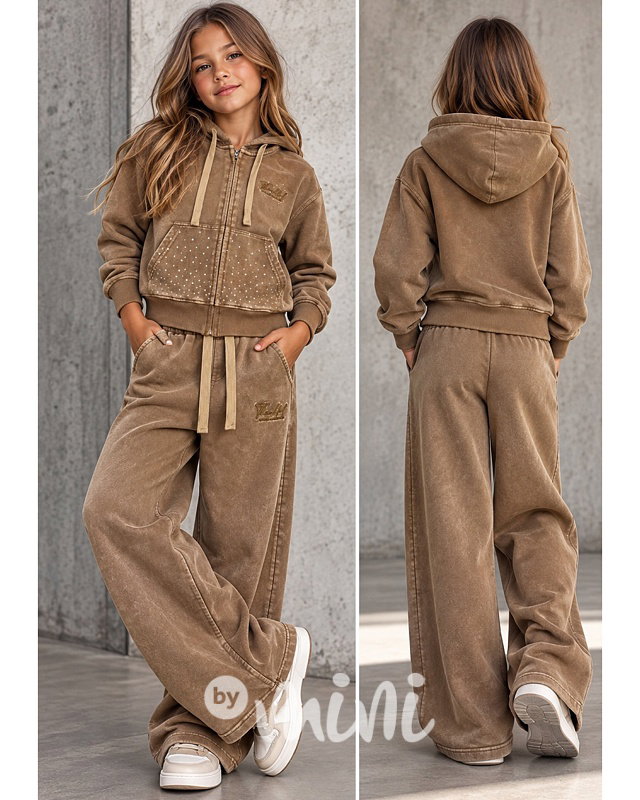 Soft cotton denim teenage souprava MOCHA