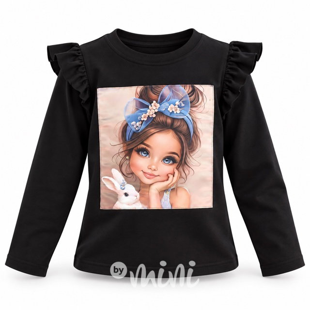 PREMIUM blůzka Bunny Belle s kamínky černá
