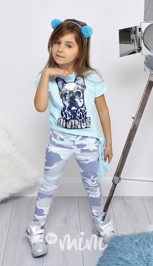 Sky blue army jegginy