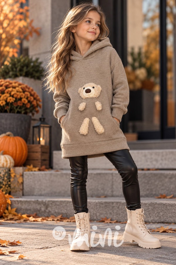 Podzimní mikinová tunika Teddy mood beige