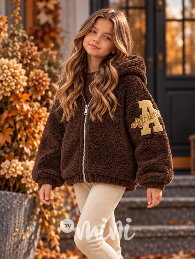 Teddy mikina college chocolate