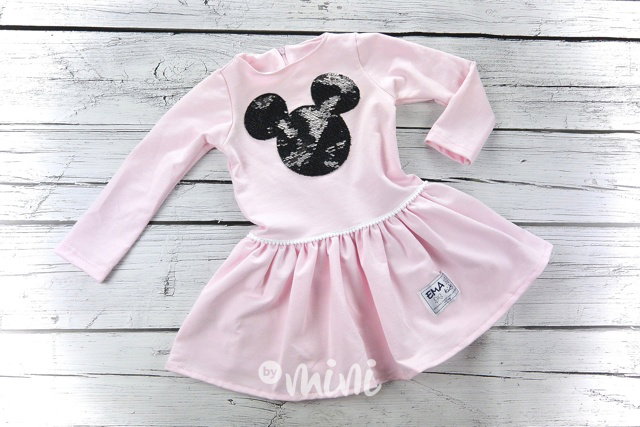 Mickey dress s přetáčecími flitry pink