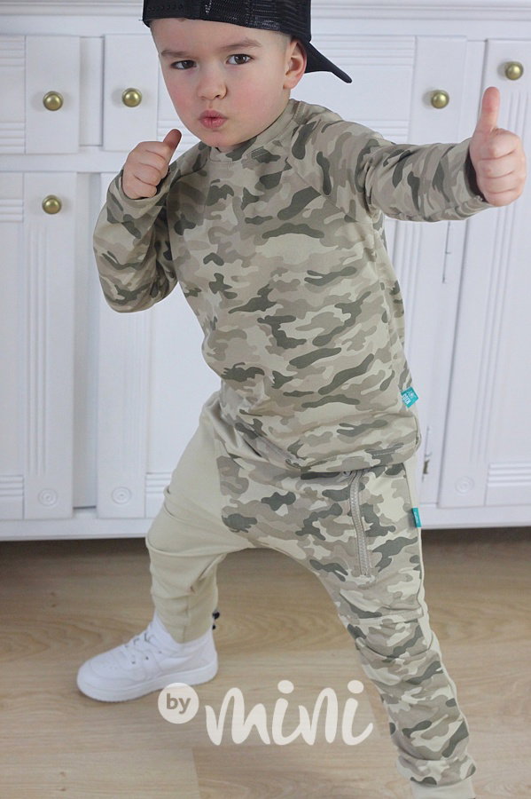 Sand army baggy tepláčky se zipem