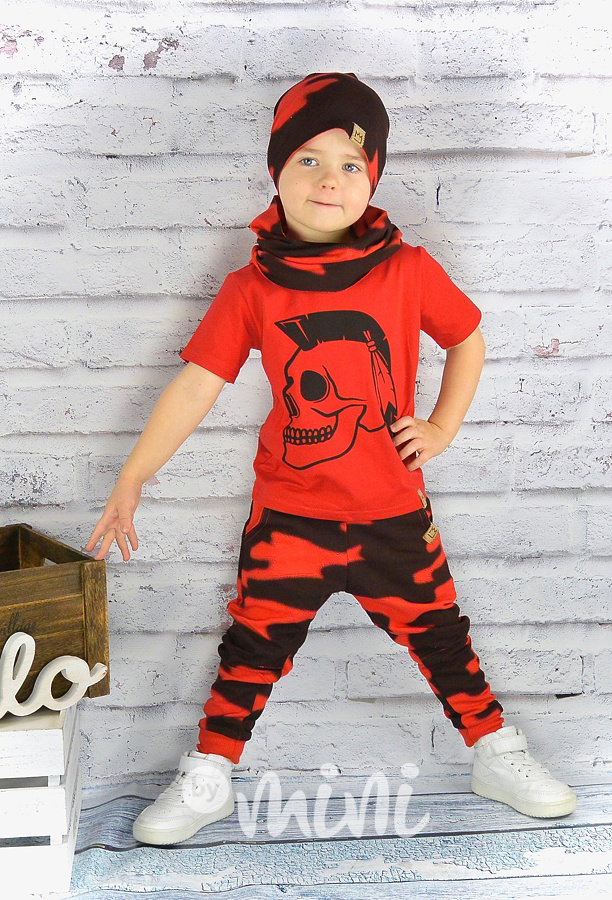 Punk skull triko red