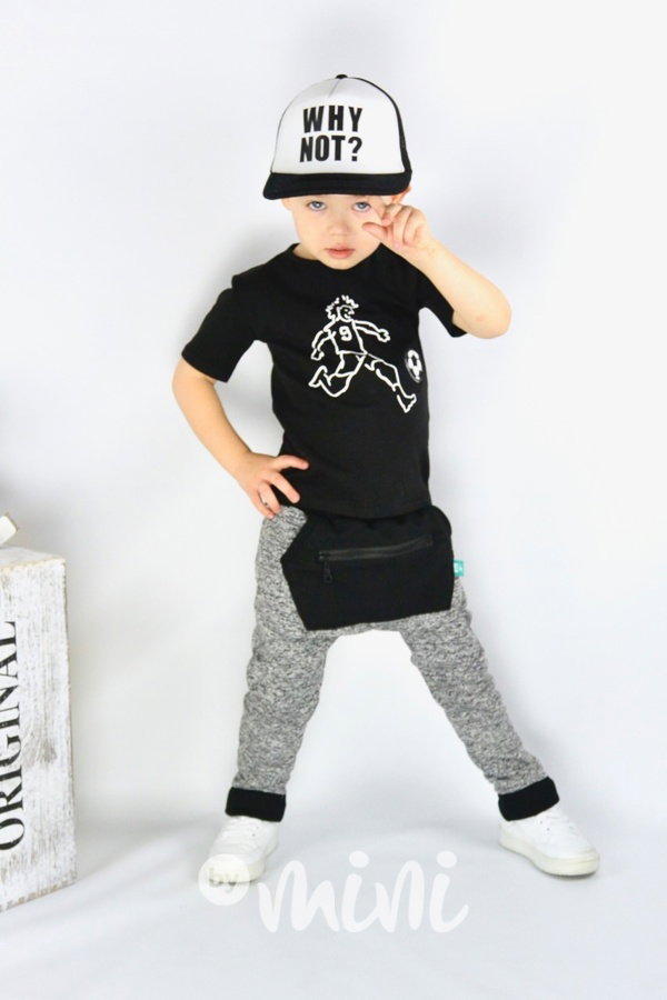 Grey melange baggy tepláčky se zipem