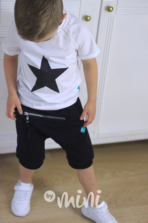 Black baggy shorts zip