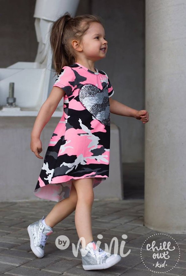Pink army heart dress