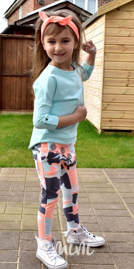 Neon orange&mint army baggy
