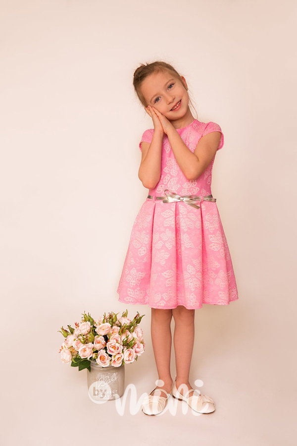 Luxury dress pink lace