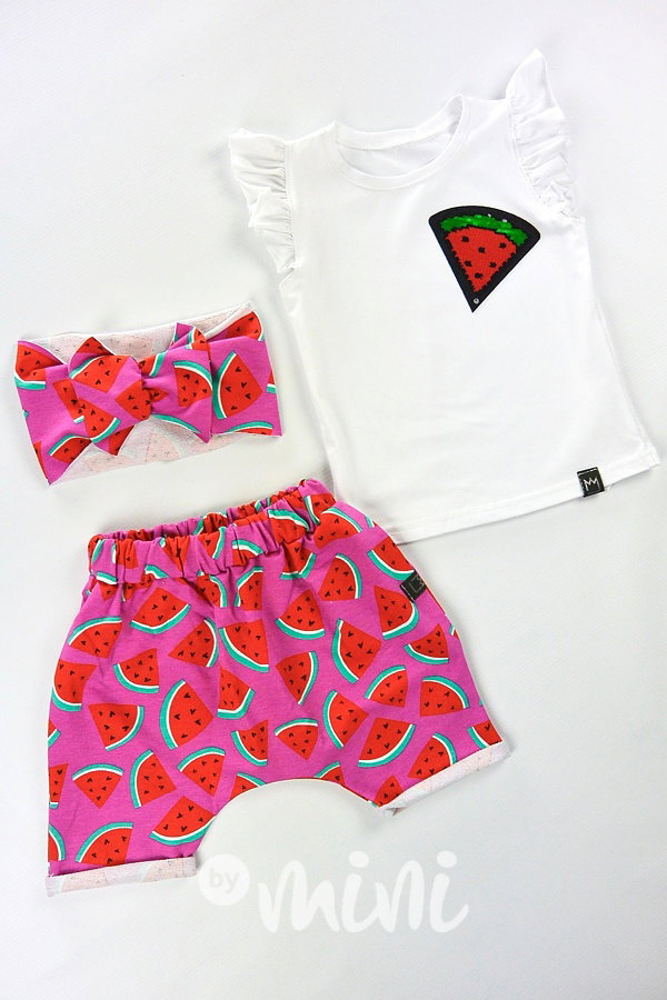 3ks Pink Watermelon summer komplet - flitry