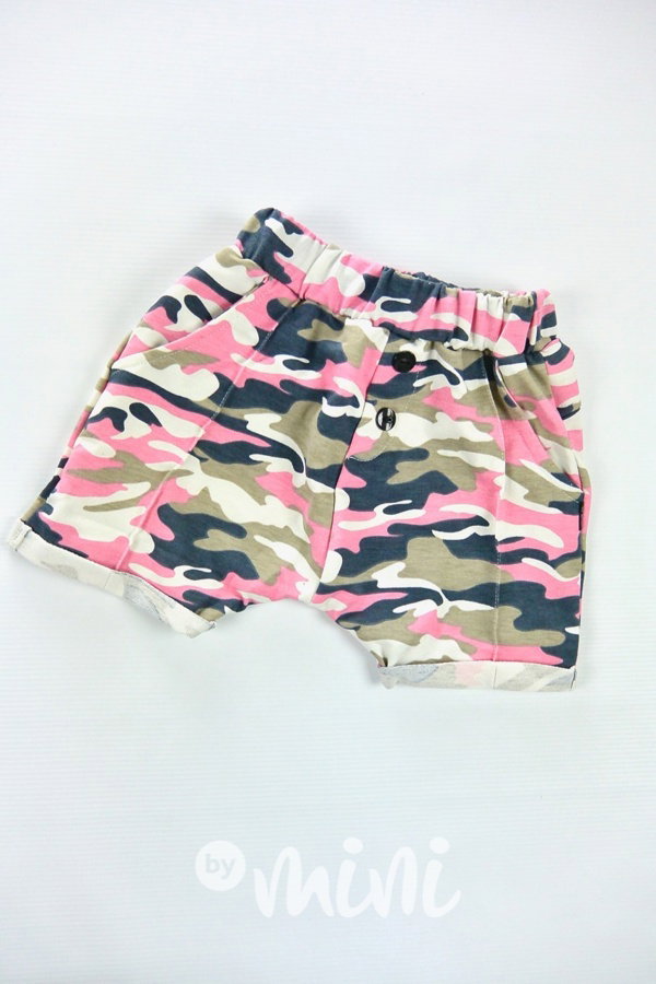 Camo pink baggy šortky
